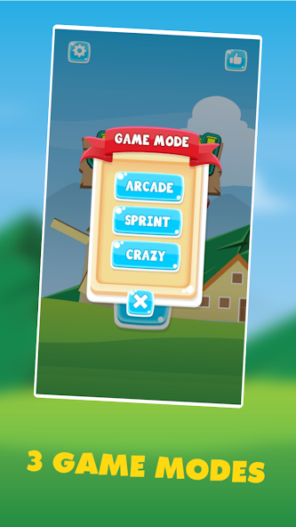 Arrow Hero menü az Arcade, Sprint és Crazy játékmódokkal